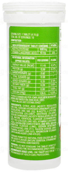 Lumenac C Strawberry Flavour Effervescent Tablet 10