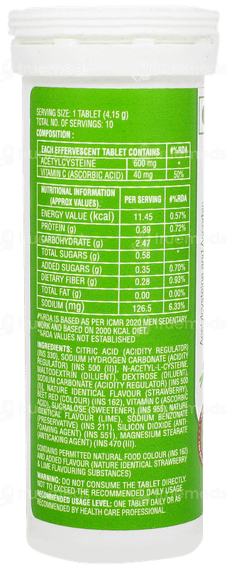 Lumenac C Strawberry Flavour Effervescent Tablet 10