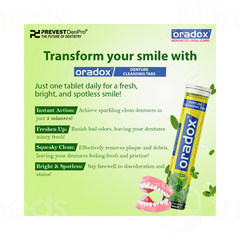 Oradox Denture Cleansing Fresh Mint Effervescent Tablet 30