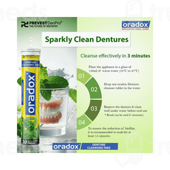 Oradox Denture Cleansing Fresh Mint Effervescent Tablet 30