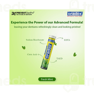 Oradox Denture Cleansing Fresh Mint Effervescent Tablet 30