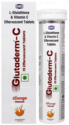 Glutaderm C Orange Flavour Effervescent Tablet 15