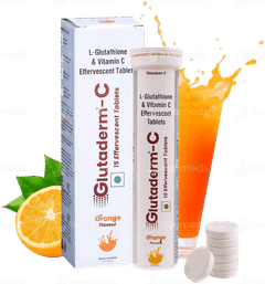 Glutaderm C Orange Flavour Effervescent Tablet 15
