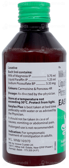 Easylax Plus Peppermint Flavour Sugar Free Emulsion 170ml Easylax Plus Peppermint Flavour Sugar Free Emulsion 170ml