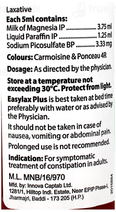 Easylax Plus Peppermint Flavour Sugar Free Emulsion 170Ml