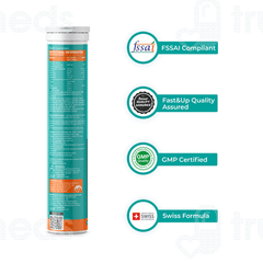 Fast&up Fortify Calcium + D3 + K2 + Magensium Orange Flavour No Added Sugar Effervescent Tablet 20