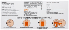 Renalogin 600 Orange Flavour Sugar Free Effervescent Tablet 10 Renalogin 600 Orange Flavour Sugar Free Effervescent Tablet 10