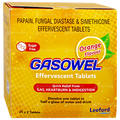 Gasowel Orange Flavour Sugar Free Effervescent Tablet 2
