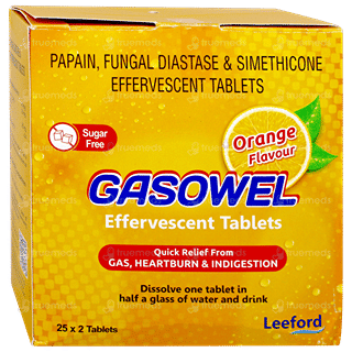 Gasowel Orange Flavour Sugar Free Effervescent Tablet 2