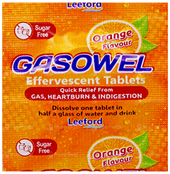 Gasowel Orange Flavour Sugar Free Effervescent Tablet 2