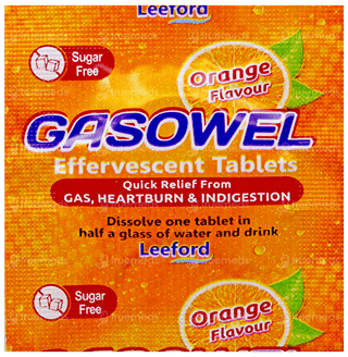 Gasowel Orange Flavour Sugar Free Effervescent Tablet 2