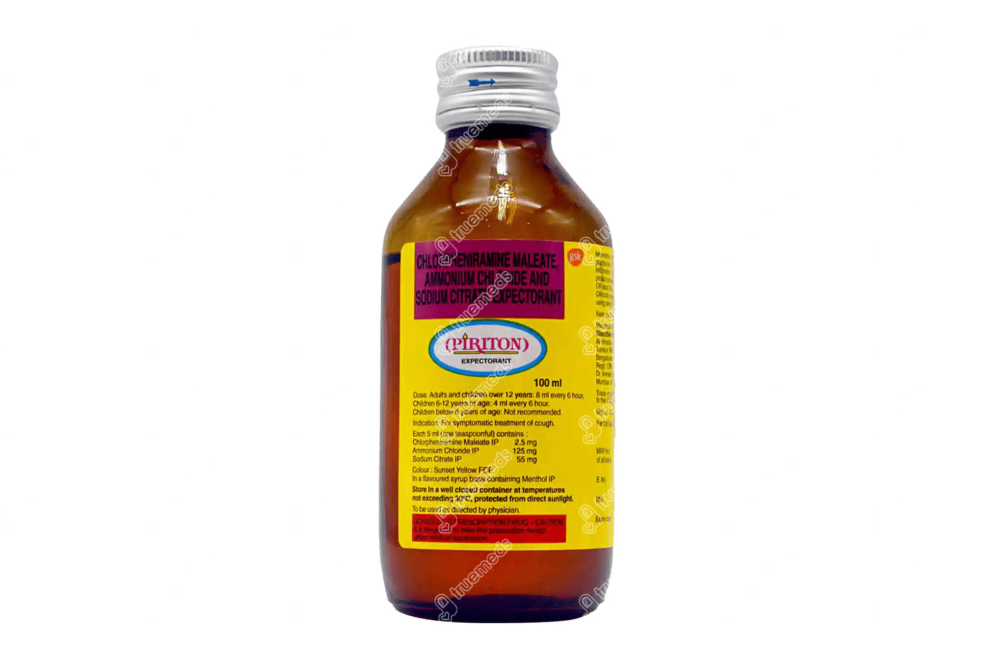 Piriton 25125 Mg Expectorant 100 Ml Uses, Side Effects, Dosage, Price