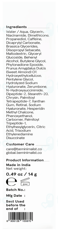Minimalist Vitamin K + Retinal 01% Eye Cream 14Gm