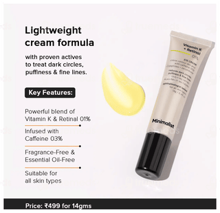 Minimalist Vitamin K + Retinal 01% Eye Cream 14Gm