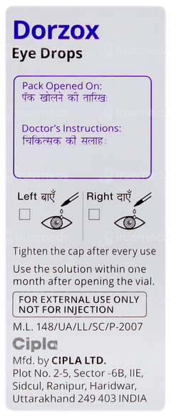 Dorzox Eye Drops 5ml Dorzox Eye Drops 5ml