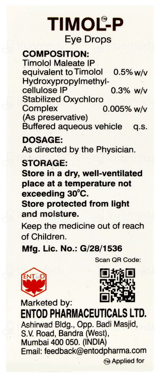Timol P Eye Drops 5ml