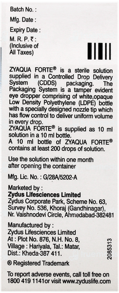 Zyaqua Forte Eye Drops 10Ml Zyaqua Forte Eye Drops 10Ml