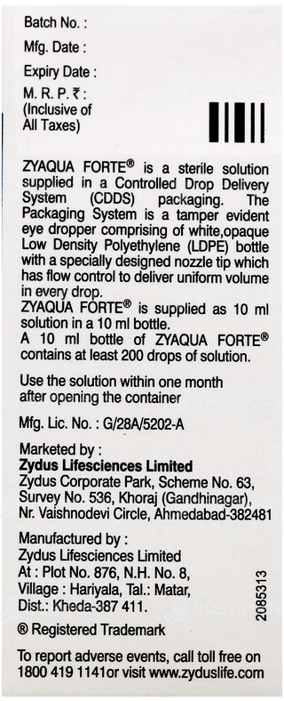Zyaqua Forte Eye Drops 10Ml