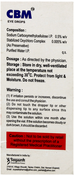 Cbm 0.5% Eye Drops 10Ml