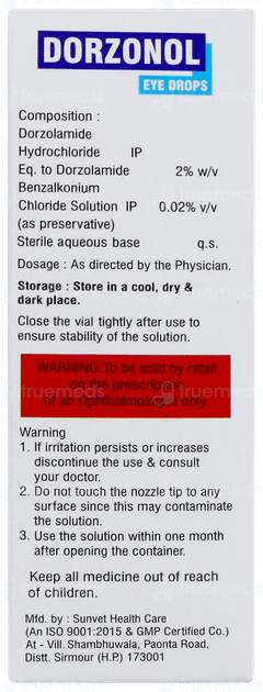 Dorzonol Eye Drops 5ml Dorzonol Eye Drops 5ml