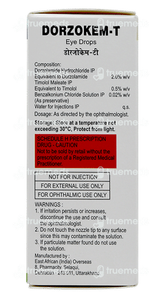 Dorzokem T Eye Drops 5ml Dorzokem T Eye Drops 5ml