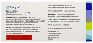 Cequa 0.25ml Pack Of 10 Ophthalmic Solution