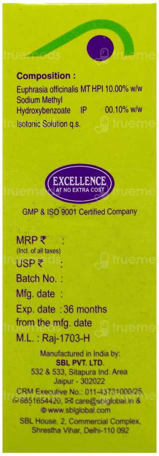 Sbl Euphrasia 10% Eye Drops 10Ml