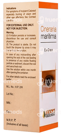 Baksons Cineraria Maritima Eye Drops 10ml