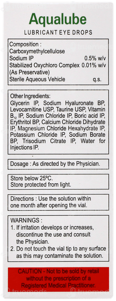 Aqualube Eye Drops 10ml Aqualube Eye Drops 10ml