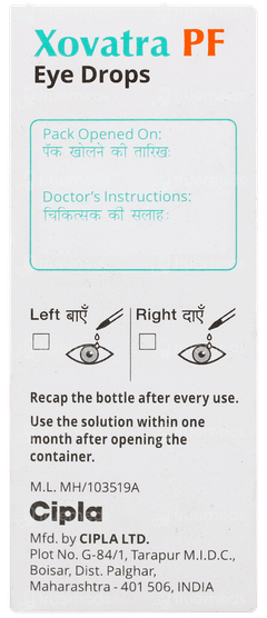 Xovatra Pf Eye Drops 5ml Xovatra Pf Eye Drops 5ml