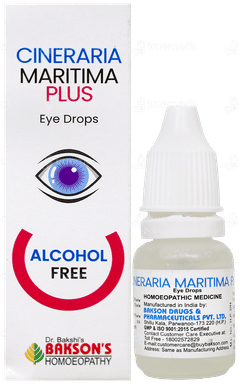 Baksons Cineraria Maritima Plus Alcohol Free Eye Drops 10Ml Baksons Cineraria Maritima Plus Alcohol Free Eye Drops 10Ml