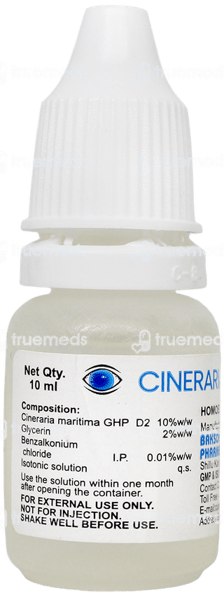 Baksons Cineraria Maritima Plus Alcohol Free Eye Drops 10Ml