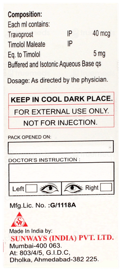 Travosun T Bak Free Eye Drops 2.5ml