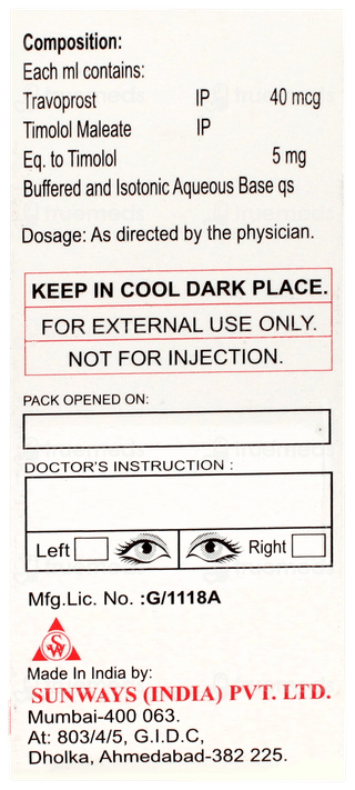 Travosun T Bak Free Eye Drops 2.5ml