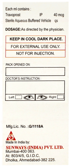 Travosun Bak Free Eye Drops 3ml