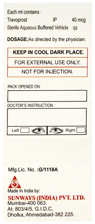 Travosun Bak Free Eye Drops 3ml