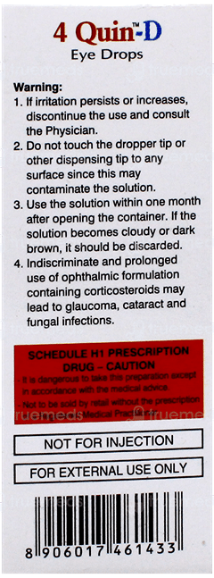 4 Quin D Bak Free Eye Drops 5Ml