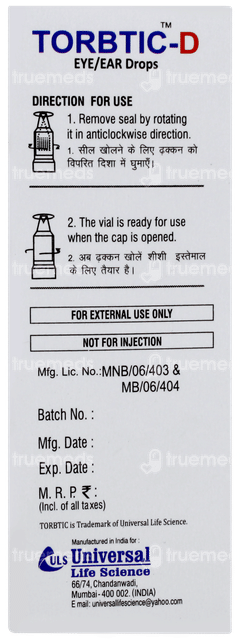 Torbtic D Eye/ear Drops 10ml
