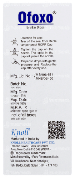 Ofoxo Eye/ear Drops 10ml Ofoxo Eye/ear Drops 10ml