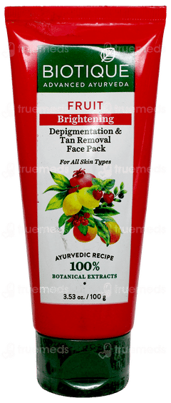 Biotique Fruit Brightening Depigmentation & Tan Removal Face Pack 100Ml