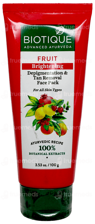 Biotique Fruit Brightening Depigmentation & Tan Removal Face Pack 100Ml