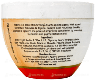 Baksons Sunny Herbals Papaya Pack With Aloevera And Papaya Jojoba Oil 150Gm