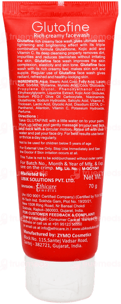 Glutafine Rich Creamy Face Wash 70gm