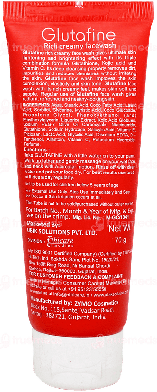 Glutafine Rich Creamy Face Wash 70gm