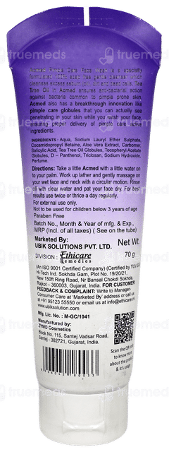 Acmed Gentle Pimple Care Face Wash 70Gm