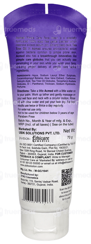 Acmed Gentle Pimple Care Face Wash 70Gm