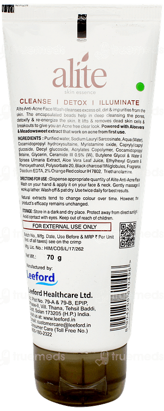 Alite Anti Acne Charcoal Face Wash 70gm