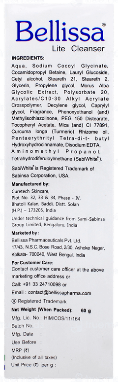 Bellissa Lite Cleanser 60gm