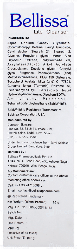 Bellissa Lite Cleanser 60gm