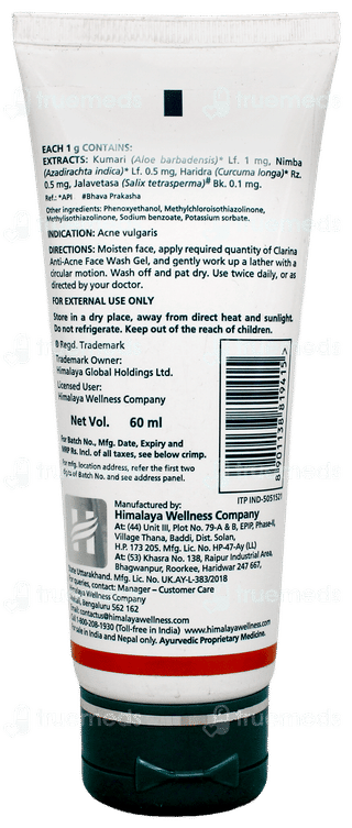 Himalaya Clarina Anti Acne Face Wash Gel 60Ml